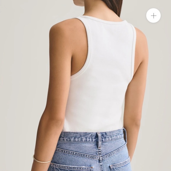 AGOLDE Rib High Neck Tank in White - Picture 4 of 9